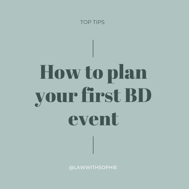 … I’m baaaack! 🚨 can’t believe it has been 8 months since my last post 😬 I’ll bore you why on stories, but, for now… here is the post I promised & was requested on how to plan a BD event. As always, just my experience - appreciate those of you at smaller firms / organisations may have a lot less structure than this. And if I missed anything glaring, drop us a comment 🥰 hope this helps!